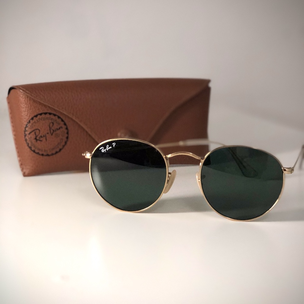 Ray- Ban Round Metal:  Green Classic G-15: 53mm-